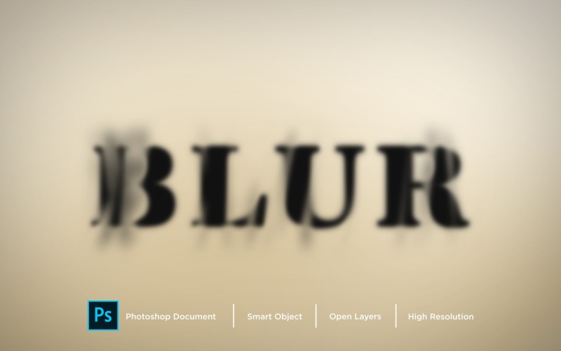 Blur Text Effect Layer Style Design Template Illustration
