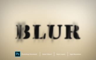 Blur Text Effect Layer Style Design Template