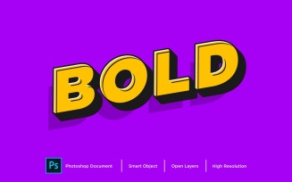 Bold Text Effect Layer Style Design Template