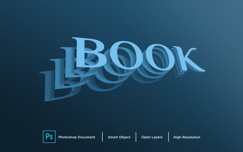 Book Text Effect Layer Style Design Template Illustration