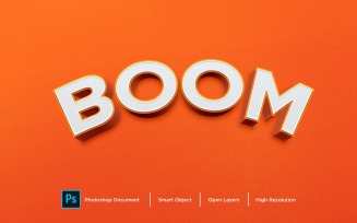 Boom Text Effect Layer Style Design Template