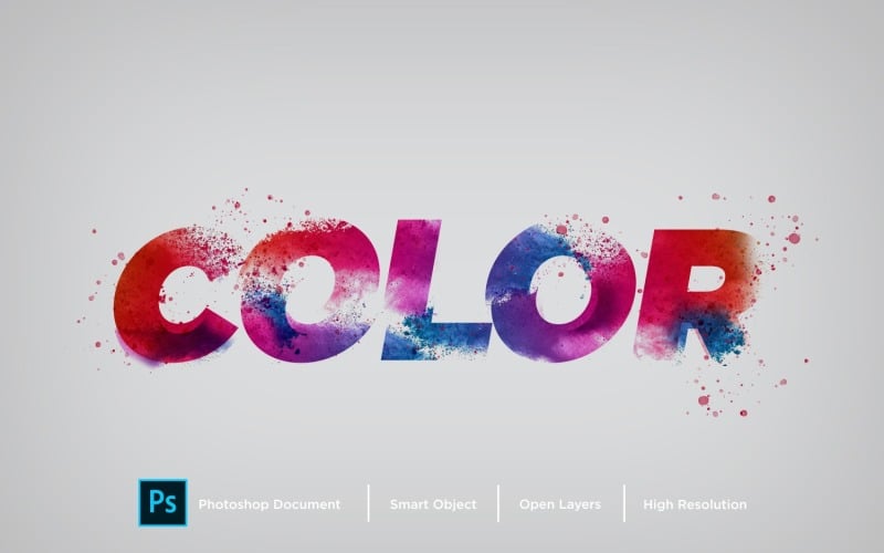 Color Text Effect Layer Style Design Template Illustration