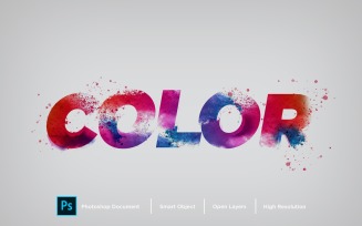 Color Text Effect Layer Style Design Template