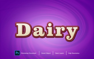 Dairy Text Effect Layer Style Design Template