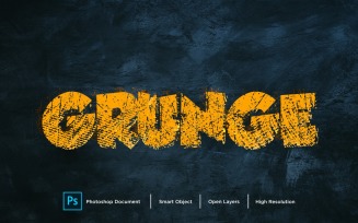 Grunge Text Effect Layer Style Design Template