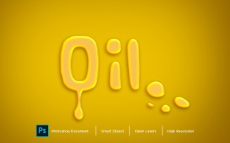 Oil Text Effect Layer Style Design Template