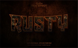 Rusty - Editable Text Effect, Rusty Metallic Text Style, Graphics Illustration