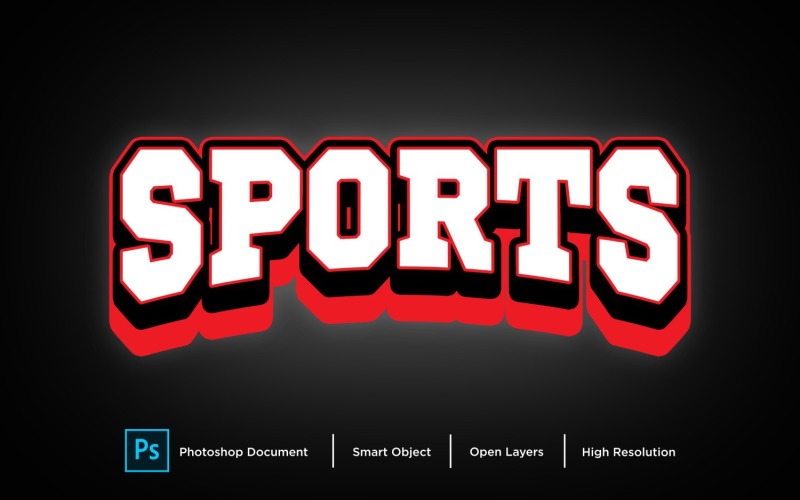 Sports Text Effect Layer Style Design Template Illustration