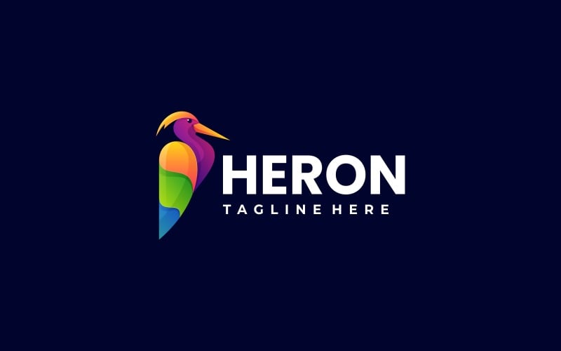 Heron Colorful Logo Style Logo Template