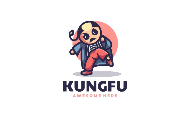 Kung Fu Mascot Cartoon Logo Logo Template