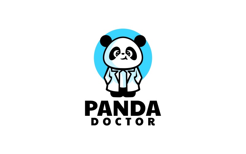 Panda Doctor Simple Mascot Logo Logo Template