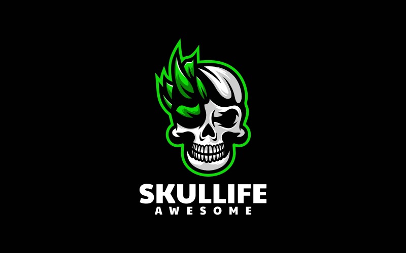Skull Life Simple Mascot Logo Logo Template