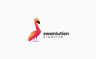 Swan Bird Gradient Logo Style