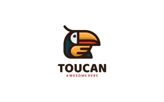 Toucan Bird Simple Mascot Logo Design