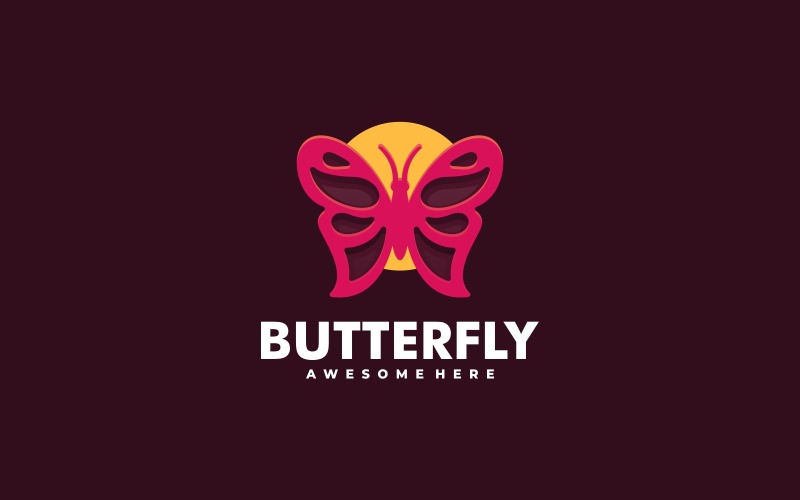 Vector Butterfly Line Art Logo Logo Template