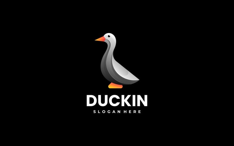 Vector Duck Gradient Logo Design Logo Template