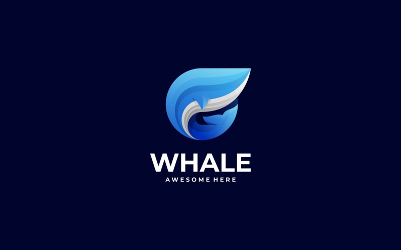 Vector Whale Gradient Logo Logo Template
