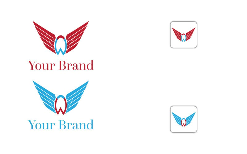W-And-Wing-Logo-Vector-Template Logo Template