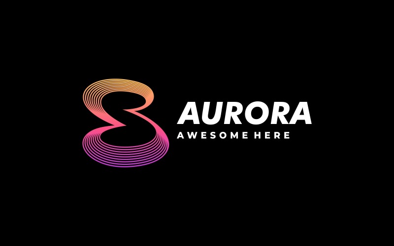 Aurora Line Gradient Logo Logo Template