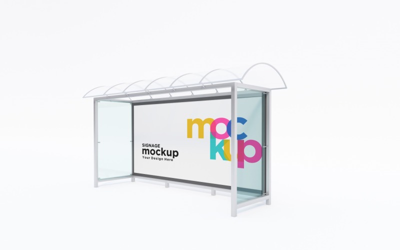 Bus Stop Sign Mockup template Product Mockup