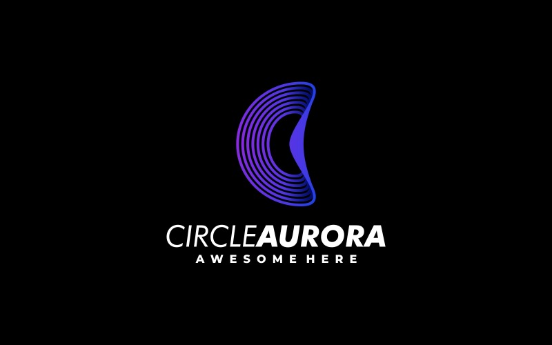 Circle Aurora Line Gradient Logo Logo Template
