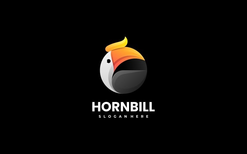 Circle Hornbill Gradient Logo Logo Template