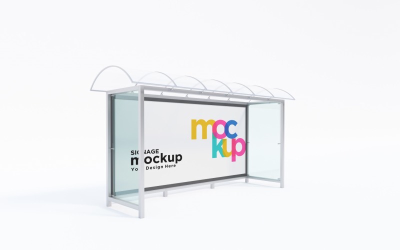 City Bus Stop signage Mockup advertising Product Mockup