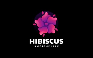 Hibiscus Flower Gradient Logo