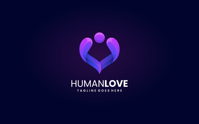 Human Love Gradient Logo Style Logo Template