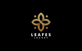 Leaves Line Luxury Logo Style