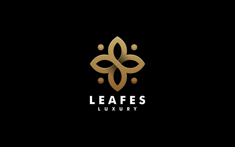 Leaves Line Luxury Logo Style Logo Template