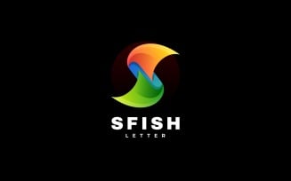 Letter Fish Gradient Colorful Logo