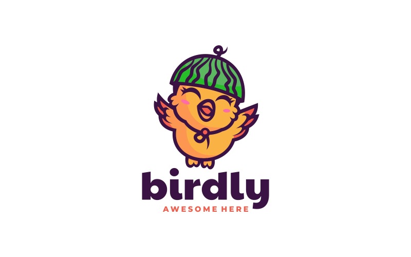 Little Bird Mascot Cartoon Logo Logo Template