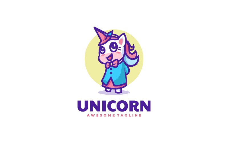 Unicorn Mascot Cartoon Logo Logo Template