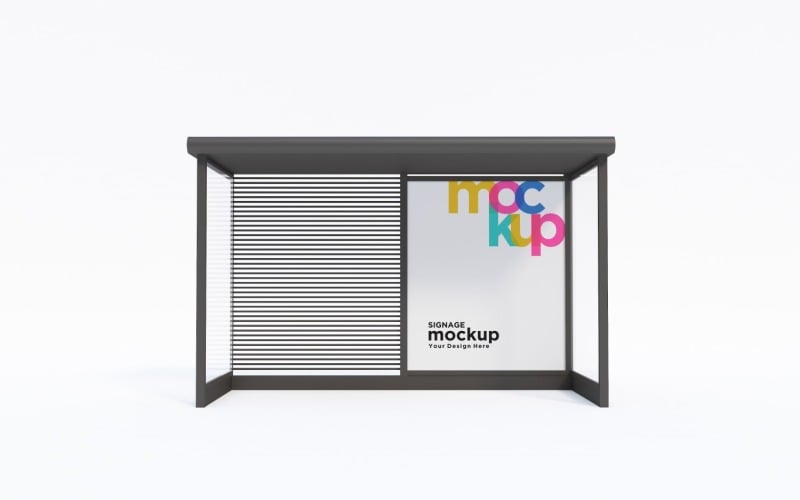 Bus Shelter advertisement Sign Mockup Template Product Mockup
