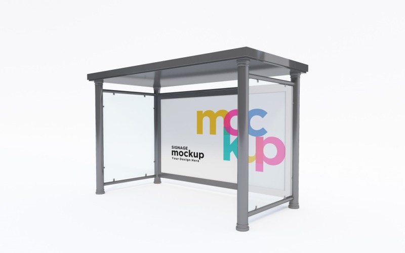 Bus Stop sign Mockup advertisement Template Product Mockup