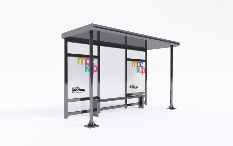 Bus Stop signage Advertising With Two Mockup Product Mockup