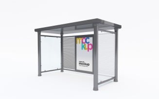 City Bus Stop Advertising Mockup Template