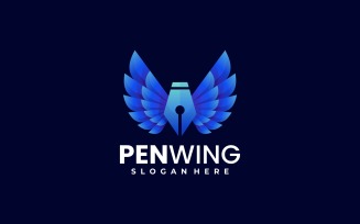Pen Wing Gradient Logo Style