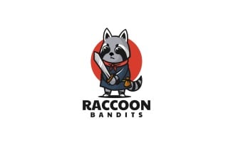 Raccoon Bandit Cartoon Logo