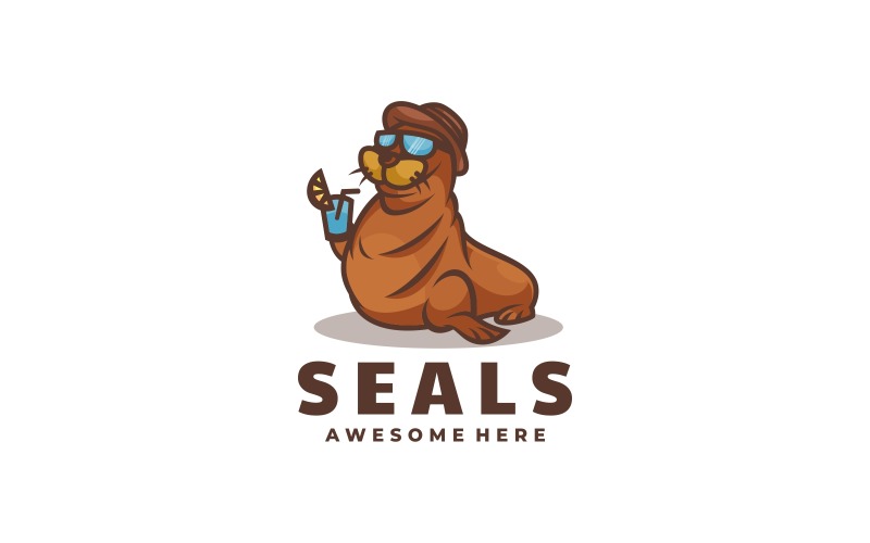 Seals Simple Mascot Logo Style Logo Template