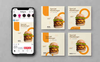 Special Hamburger Food Social Media Instagram Post And Banner
