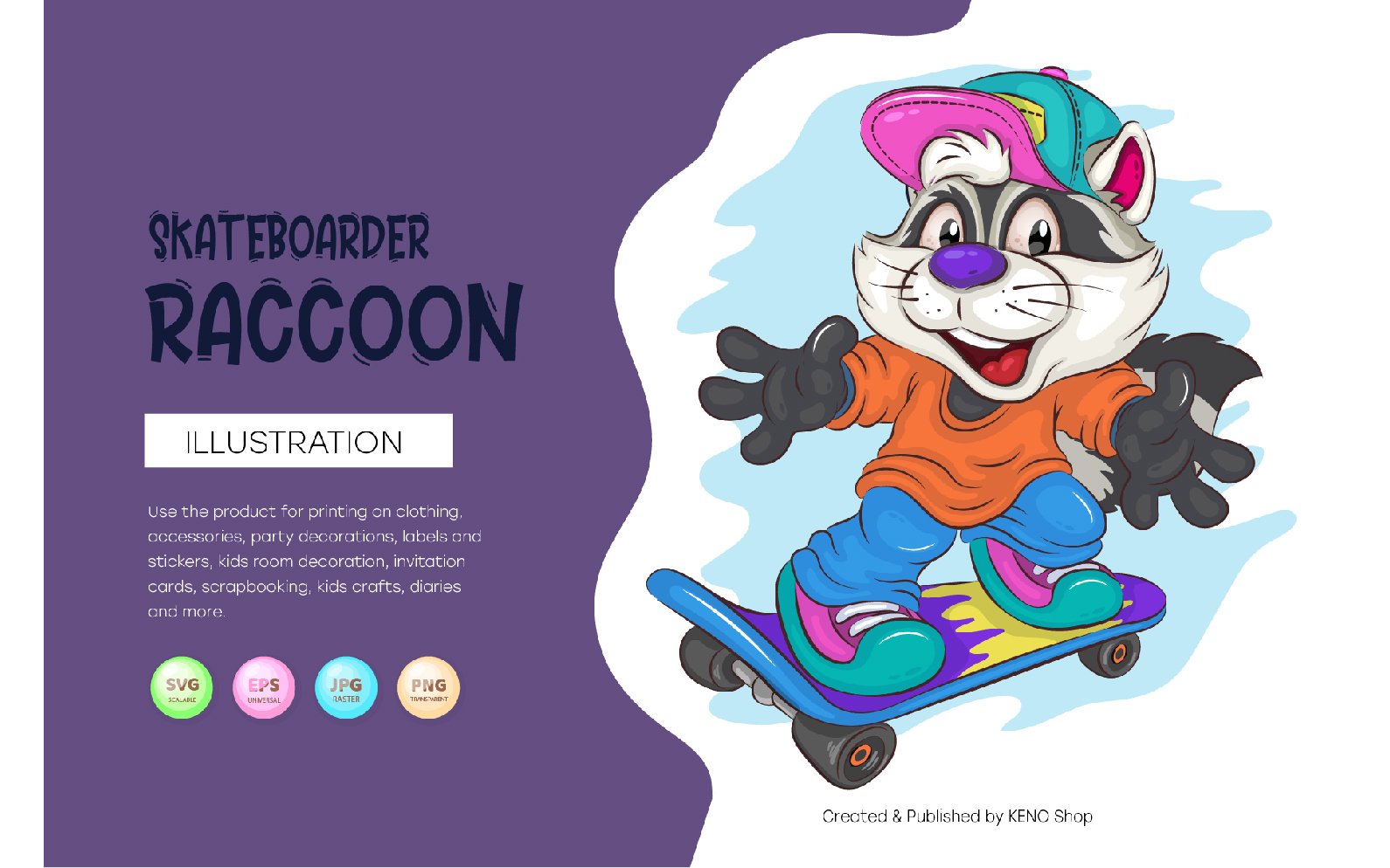 Template #229952 Raccoon Skateboard Webdesign Template - Logo template Preview