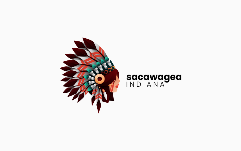 Apache Woman Gradient Logo Style Logo Template