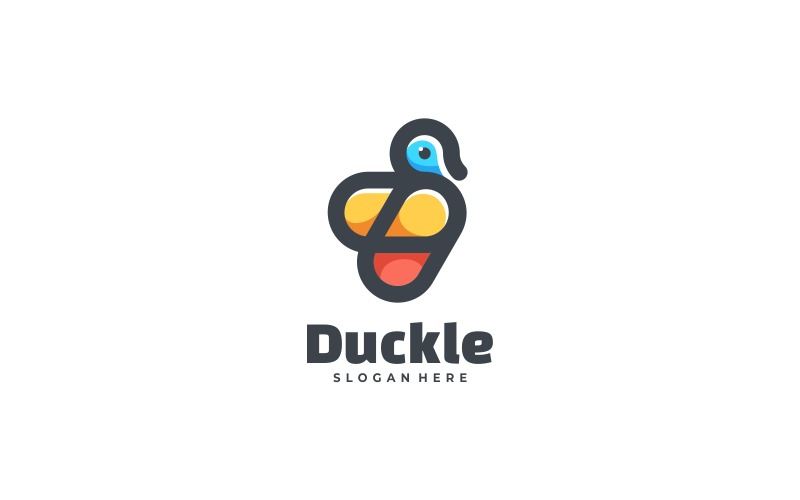 Duck Color Mascot Logo Style Logo Template