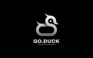 Duck Line Gradient Logo Style