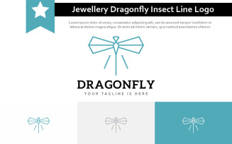Elegant Jewellery Dragonfly Wings Fly Insect Nature Line Logo Idea