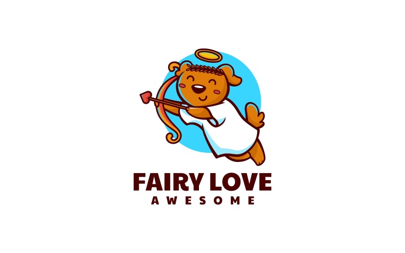 Fairy Love Puppy Cartoon Logo Logo Template