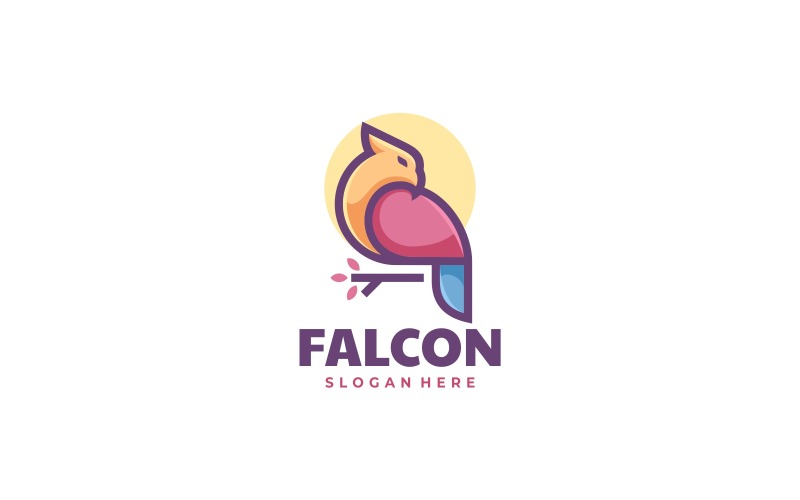 Falcon Color Mascot Logo Style Logo Template