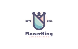 Flower King Simple Logo Style